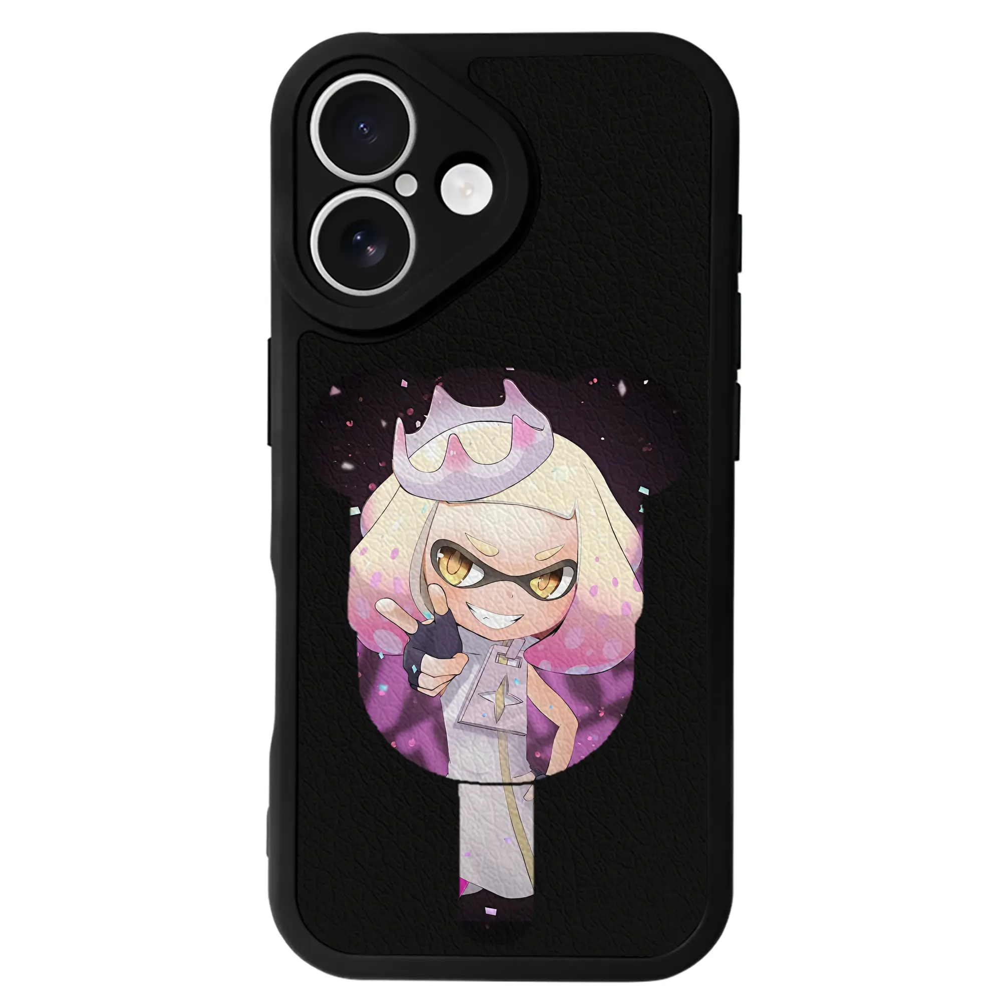 スプラトゥーン グッズ,ヒメ - IPhone 16シリーズ対応 ・ シリコンスマホケース ・ レザー調 ・ 高精度フィット ・ 耐衝撃 ・ ワイヤレス充電対応 ・ 精密カット